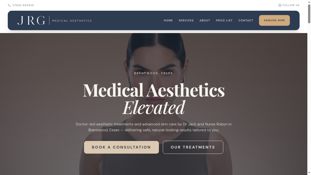 JRG Medical Aesthetics — site built on Lovable by RankLovable