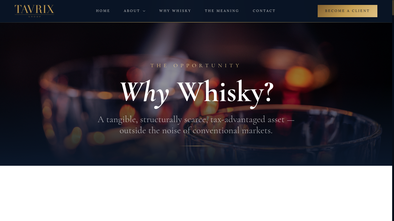 Tavrix Group — Why Whisky inner page on tavrixgroup.com